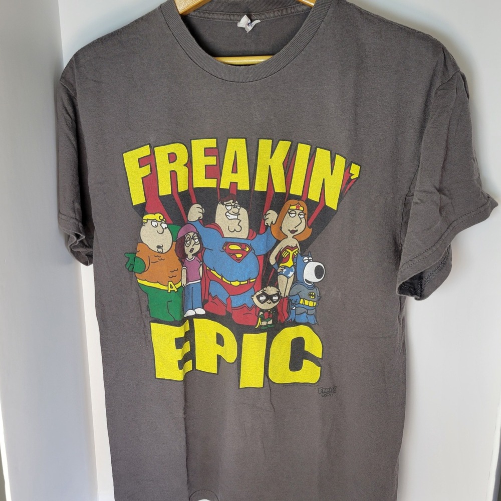 Family Guy Justice League Freakin Epic T-Shirt Mens Medium Gray Delta Pro Weight